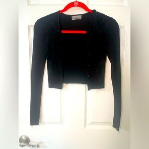 Urban Outfitters ribbed button cropped sweater
